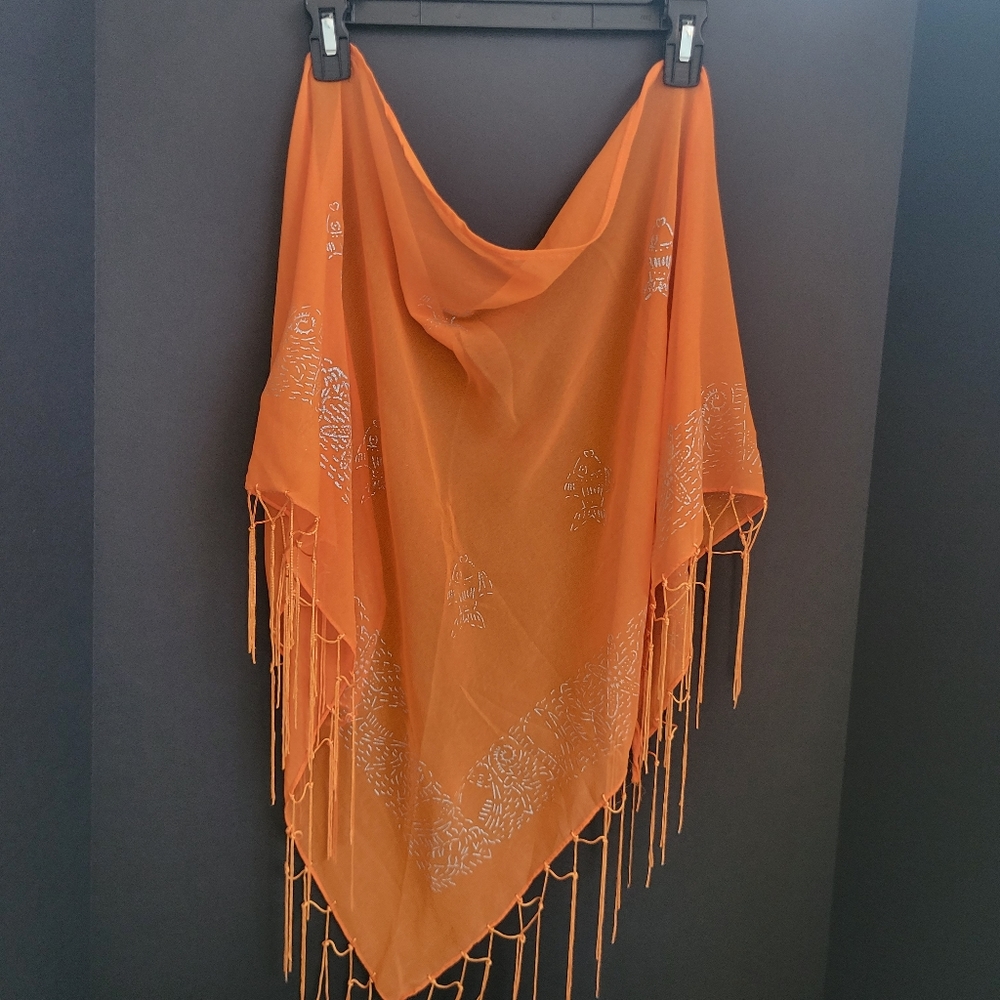 Sarongs bikini bottom cover in Orange one size